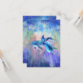 Paar Dolfijn Valentijnsdag Kaart (Voorkant / Achterkant in situ)