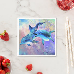 Paar Dolfijnen Servetten