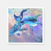 Paar Dolfijnen Servetten (Voorkant)