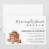 Paar douche brunch pannenkoeken uitnodiging (Voorkant / Achterkant)