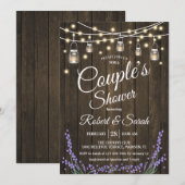 Paar Douche - Lavendel Rustiek Hout Kaart (Voorkant / Achterkant)