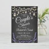 Paar Douche - Lavendel schoolbord Kaart (Staand voorkant)