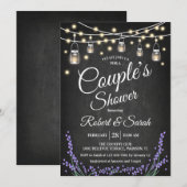 Paar Douche - Lavendel schoolbord Kaart (Voorkant / Achterkant)