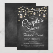 Paar Douche - Rustiek schoolbord Kaart (Voorkant / Achterkant)