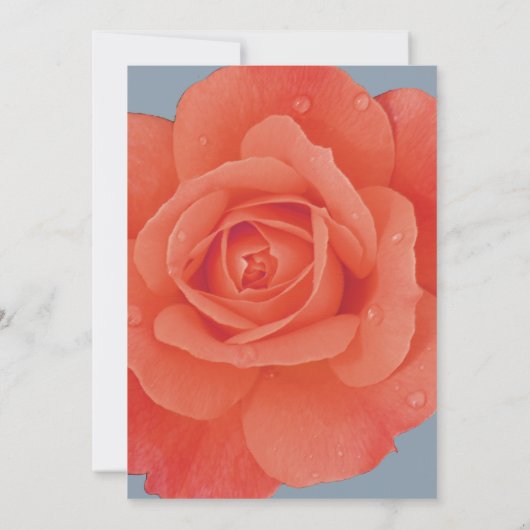 Paar Douche Sinaasappel Bloemen Stoffig Blauw Huwe Kaart (Achterkant)