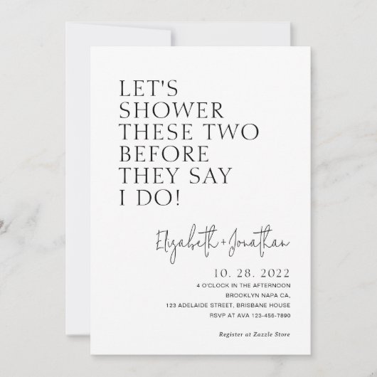 Paar douchen voordat ze zeggen dat ik foto bruids kaart (Voorkant)