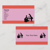 Paar Drink wijn op tafelroze Visitekaartje (Voorkant / Achterkant)