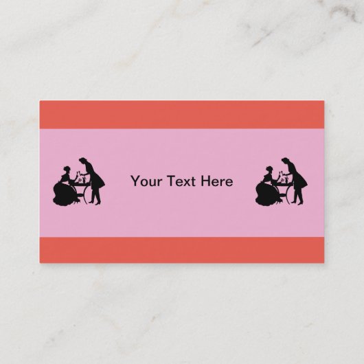 Paar Drink wijn op tafelroze Visitekaartje (Achterkant)