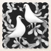 Paar Duiven Kartonnen Onderzetters (Voorkant)