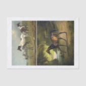 Paar echte (niet AI) paardenschilderijen Tissuepapier (Voorkant)