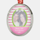 Paar eerste / 1e kerst bruiloft foto ornament (Links)