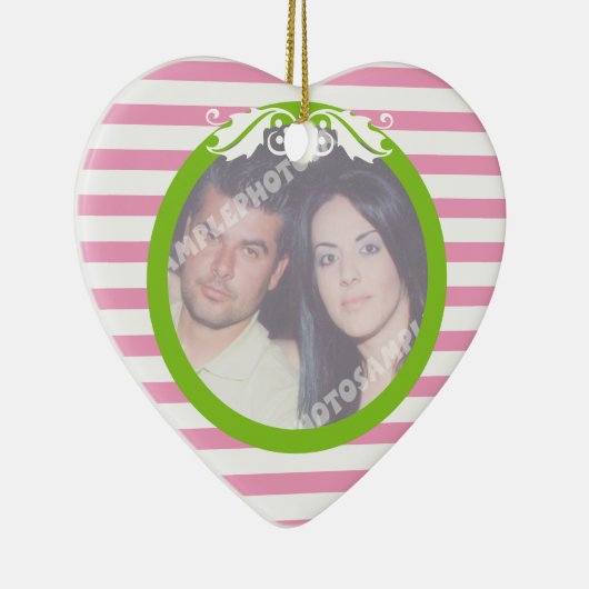 Paar eerste / 1e kerst bruiloft foto ornament (Rechts)