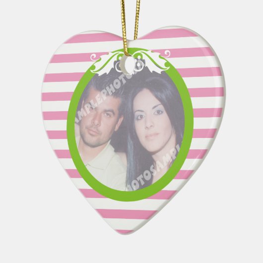 Paar eerste / 1e kerst bruiloft foto ornament (Links)