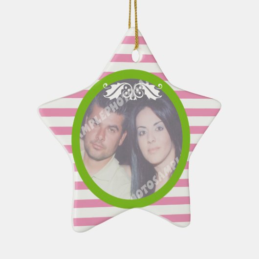 Paar eerste / 1e kerst bruiloft foto ornament (Rechts)