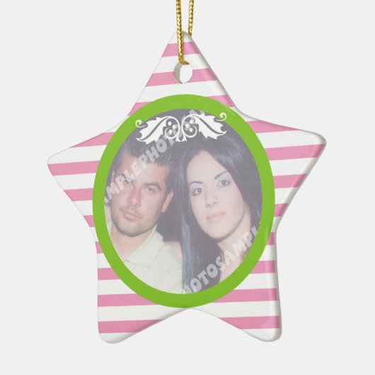 Paar eerste / 1e kerst bruiloft foto ornament (Links)