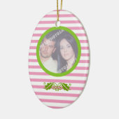 Paar eerste / 1e kerst bruiloft foto ornament (Links)