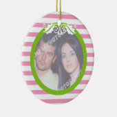 Paar eerste / 1e kerst bruiloft foto ornament (Rechts)