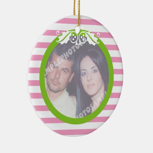 Paar eerste / 1e kerst bruiloft foto ornament (Rechts)