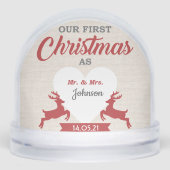 Paar eerste kerst sneeuw wereldbol sneeuwbol (Voorkant)