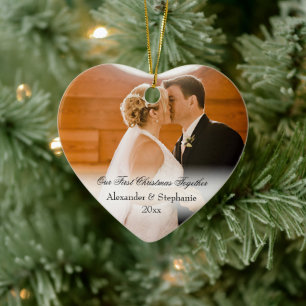 Paar eerste kerstfeest Together Keepomwille Foto Keramisch Ornament