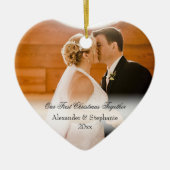 Paar eerste kerstfeest Together Keepomwille Foto Keramisch Ornament (Voorkant)