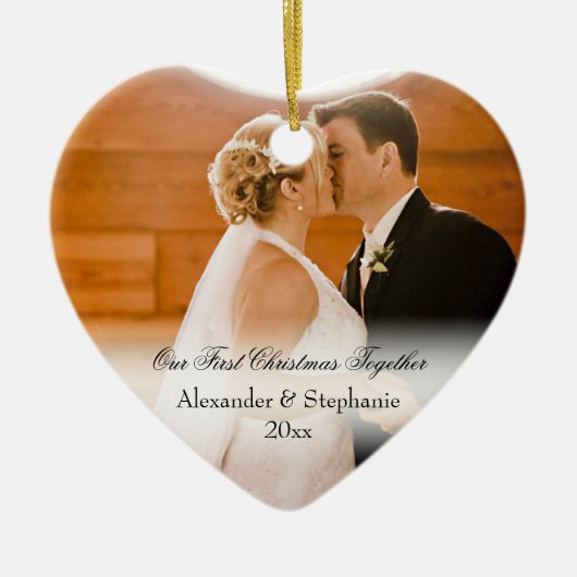 Paar eerste kerstfeest Together Keepomwille Foto Keramisch Ornament (Voorkant)