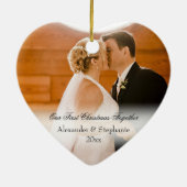 Paar eerste kerstfeest Together Keepomwille Foto Keramisch Ornament (Achterkant)