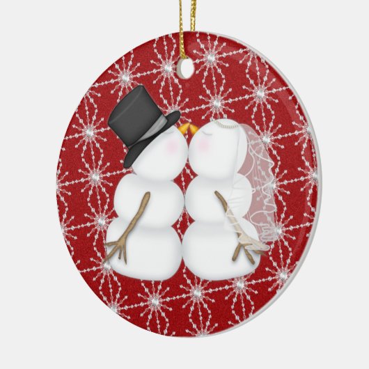 Paar eerste Kerstmis Keramisch Ornament (Links)