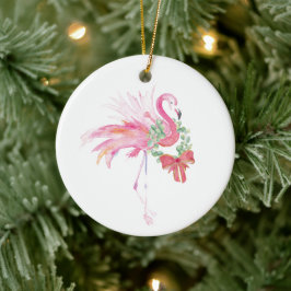 Paar Eerste Kerstmis Ornament Roze flamingo