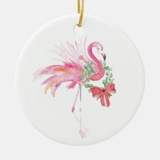 Paar Eerste Kerstmis Ornament Roze flamingo (Voorkant)