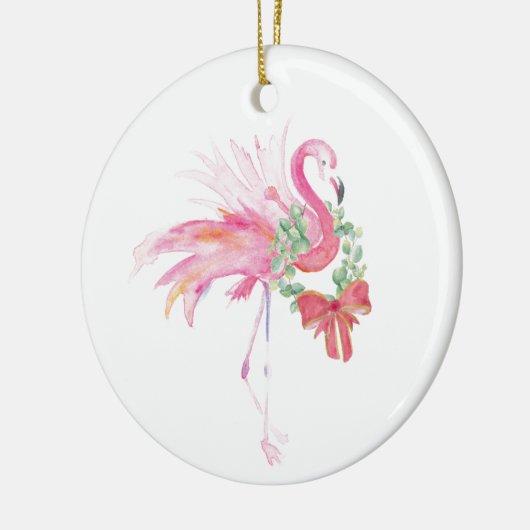 Paar Eerste Kerstmis Ornament Roze flamingo (Links)