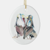 Paar eerste kerstornament Pelicans Keramisch Ornament (Rechts)