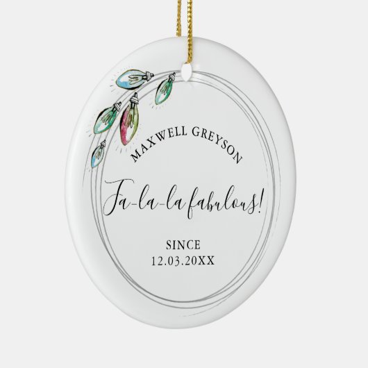 Paar eerste kerstversiering keramisch ornament (Rechts)