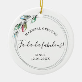 Paar eerste kerstversiering keramisch ornament