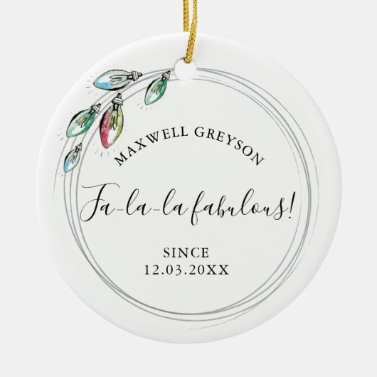 Paar eerste kerstversiering keramisch ornament (Voorkant)