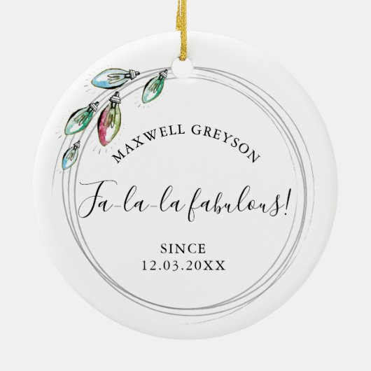 Paar eerste kerstversiering keramisch ornament (Achterkant)