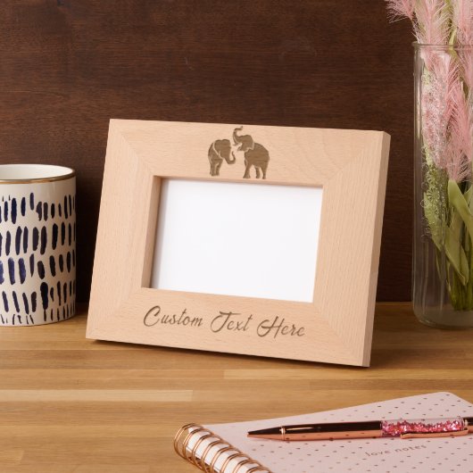 Paar Elephant geëtste Lijsten met aangepaste tekst Gegraveerde Lijstjes (Links)