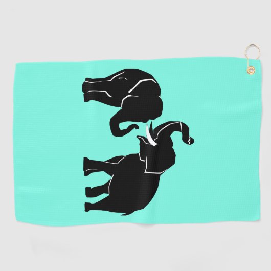 Paar Elephant Golf Handdoek (Horizontaal)