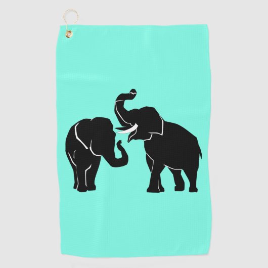 Paar Elephant Golf Handdoek (Voorkant)