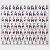 Paar Emperor Penguin Heart Valentijnsdag Cadeaupapier (Vlak)