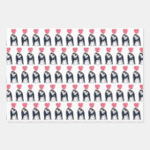 Paar Emperor Penguin Heart Valentijnsdag Inpakpapier Vel (Voorkant 3)