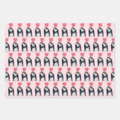 Paar Emperor Penguin Heart Valentijnsdag Inpakpapier Vel (Voorkant 2)