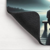 Paar en hond onder volle maan muismat (Hoek)