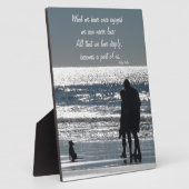 Paar en hun hond door de oceaan - fotoplaat (Zijkant)