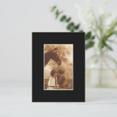  paar en paarden briefkaart (Staand voorkant)