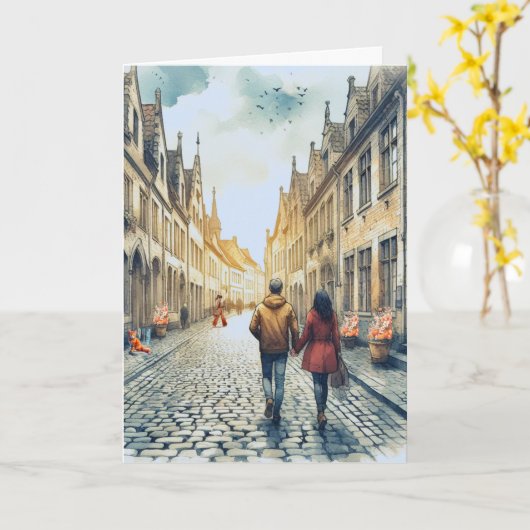 Paar Europees reizen Kaart (Gele Bloem)