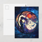 Paar Faux Glas in lood Briefkaart (Voorkant / Achterkant)