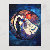 Paar Faux Glas in lood Briefkaart (Voorkant)