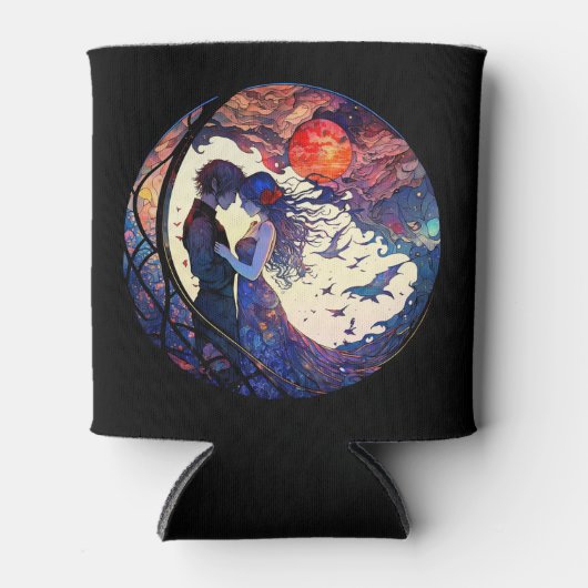 Paar Faux Glas in lood Koelbox Blikjeskoeler (Voorkant)