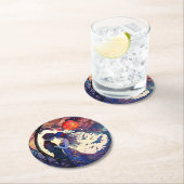 Paar Faux Glas in lood Round Paper Onderzetter (Insitu)